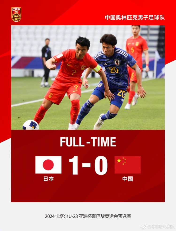 U23亚洲杯-中国国奥队0-1负于日本队，陶强龙劲射击中横梁